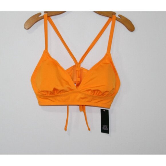 Wild Fable Womens Orange Tie Back Bikini Top 14 NWT - Picture 2 of 6